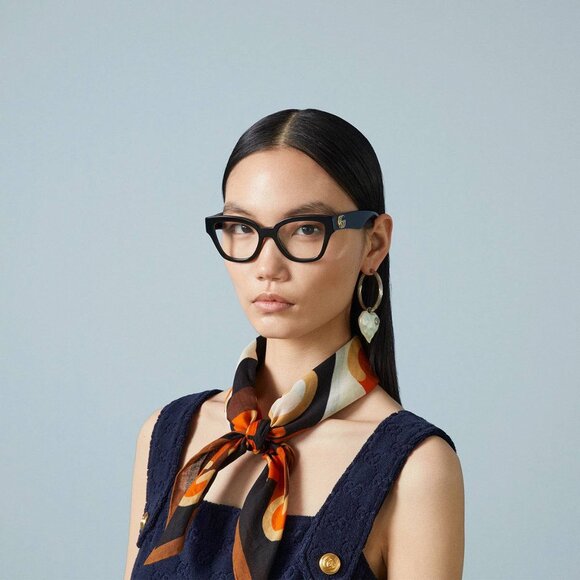 Gucci GG1424O 005 Cat Eye Eyeglasses - Black 54mm - Picture 3 of 10